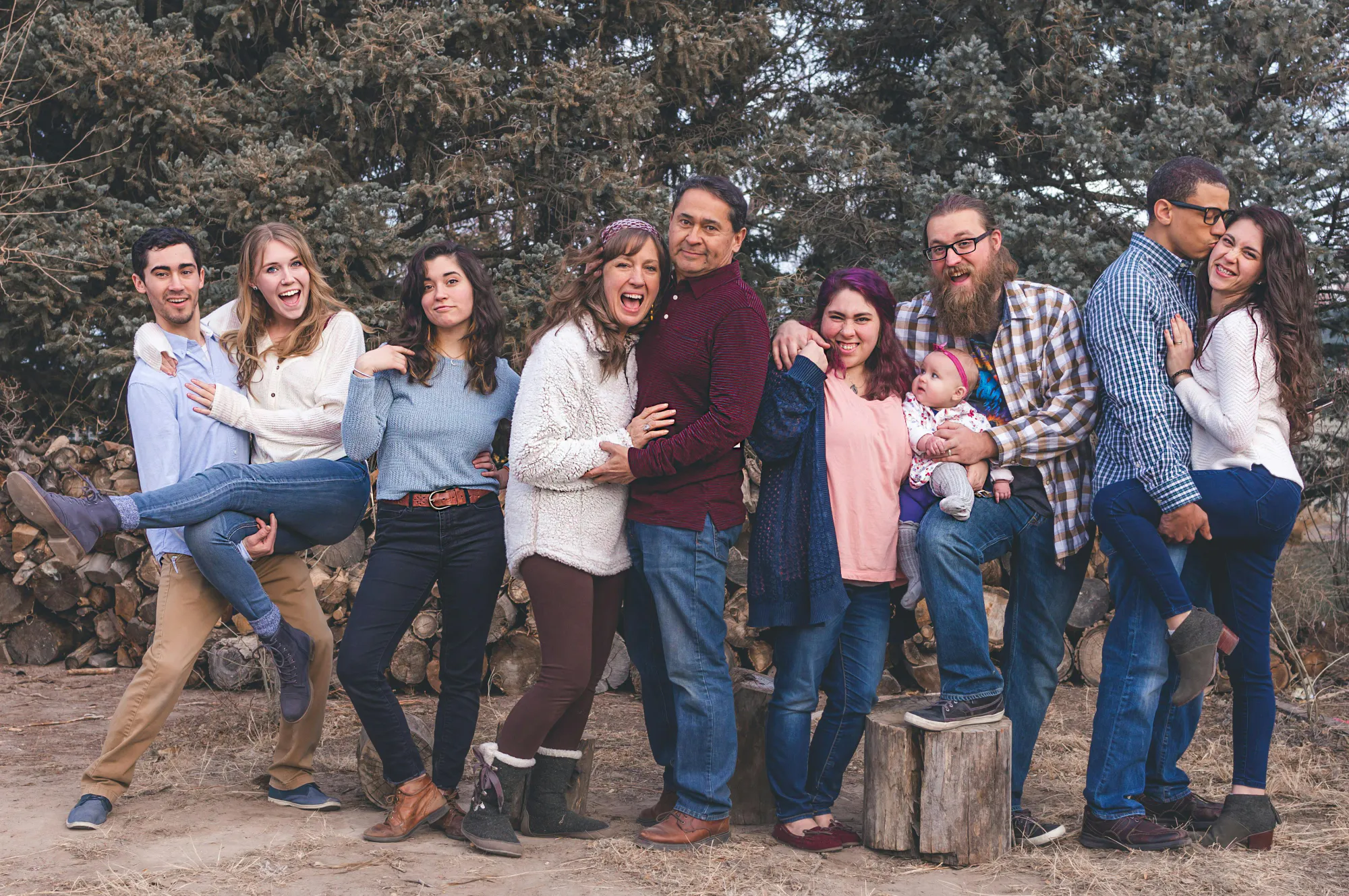 Large family group outdoors